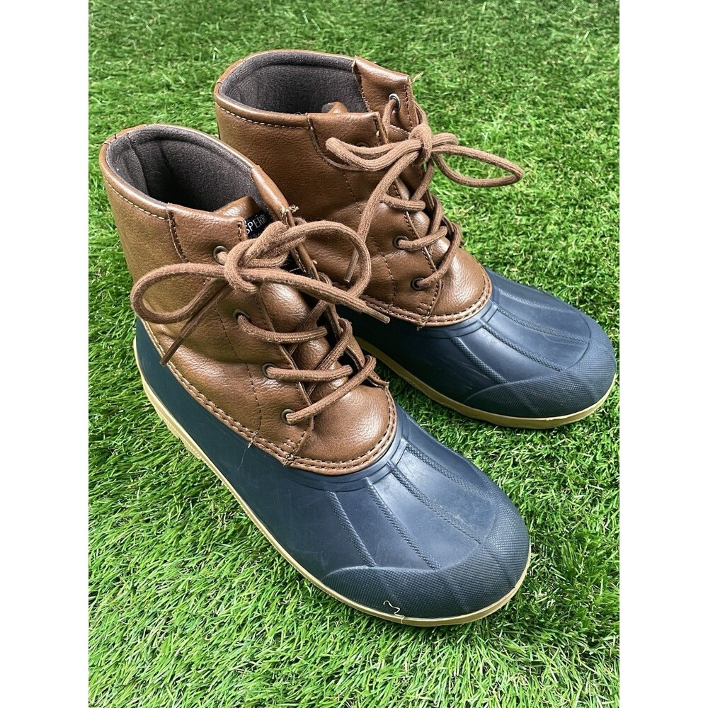 Sperry Port Boot Size 5M/6.5W Brown Black Duck Boots Lace Up All Weather Unisex